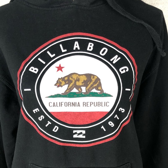 Billabong California Republic Black Hoodie Size M - Picture 4 of 6
